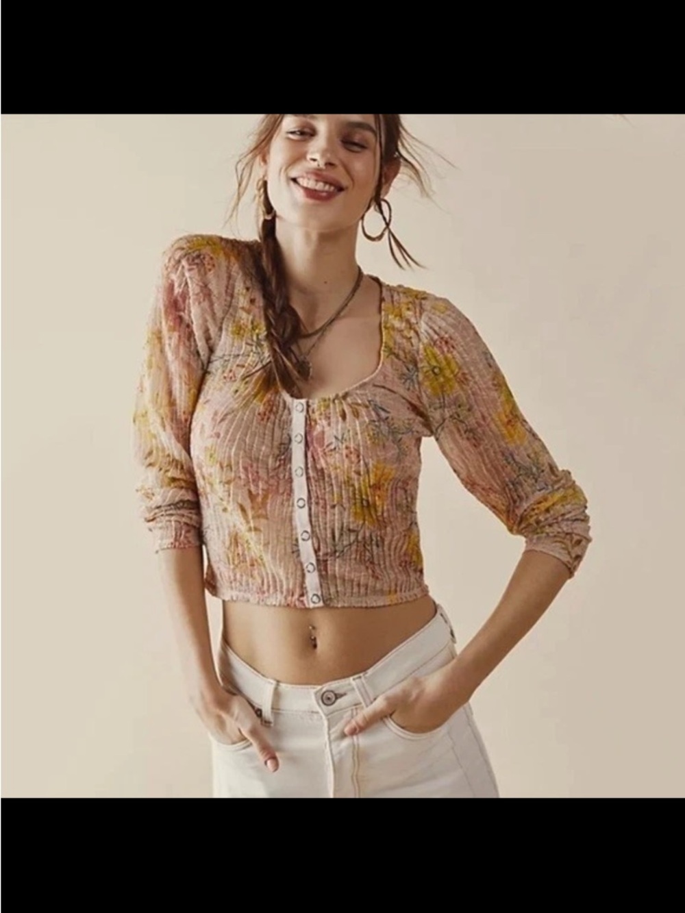 NWT We the Free Free People Angelina Top pink XS